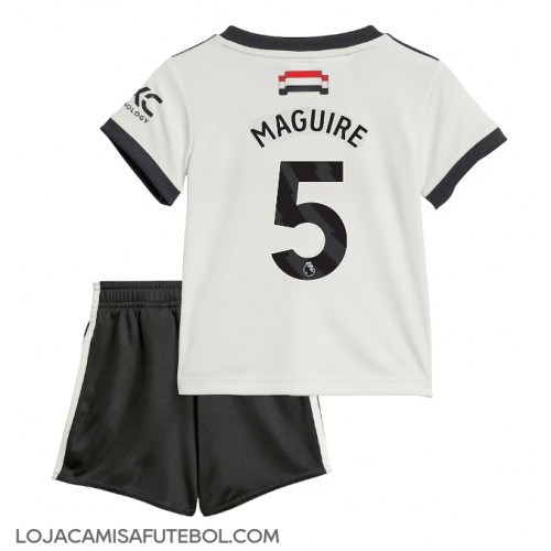 Camisa de Futebol Manchester United Harry Maguire #5 Equipamento Alternativo Infantil 2024-25 Manga Curta (+ Calças curtas)